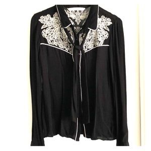 Western shirt with bow tie from Zara